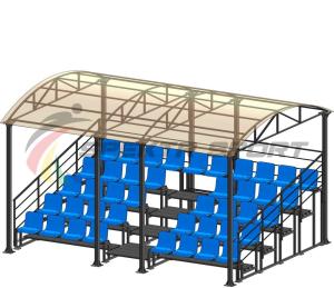 Купить Трибуна для зрителей 5 рядов на 42 места с навесом и перилами в Ангарске 