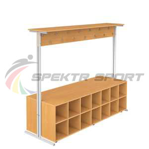 Купить Вешалка напольная двухсторонняя с тумбой для обуви на 28 мест в Ангарске 