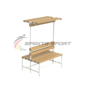 Купить Скамейка с вешалкой и полкой для раздевалок двухсторонняя (разборная) 1200 мм в Ангарске 