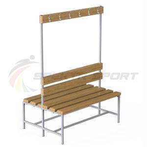 Купить Скамейка с вешалкой для раздевалок двухсторонняя (разборная) 1200 мм в Ангарске 