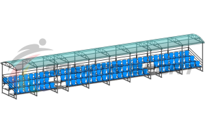 Купить Трибуна для зрителей 3 ряда на 100 мест с навесом v2 (18630) в Ангарске 