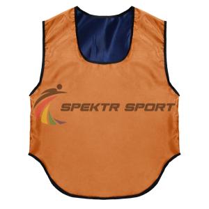 Купить Манишка футбольная двусторонняя Spektr Sport оранжево-синяя, р. 36-40 в Ангарске 