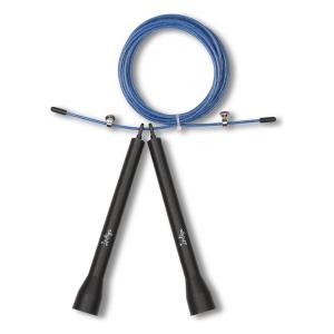 Купить Скакалка высокооборотная Кроссфит стальной шнур в оплетке 2.7 м сине-чёрная в Ангарске 