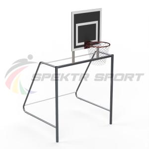 Купить Ворота мини-футбольные детские с баскетбольным щитом из фанеры и кольцом в Ангарске 