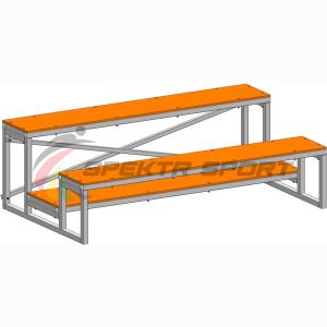 Купить Трибуна мобильная 2 ряда сиденья из фанеры в Ангарске 