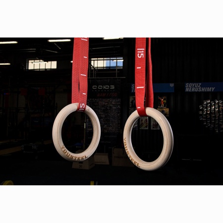 Купить Кольца гимнастические 32 мм красные стропы в Ангарске 