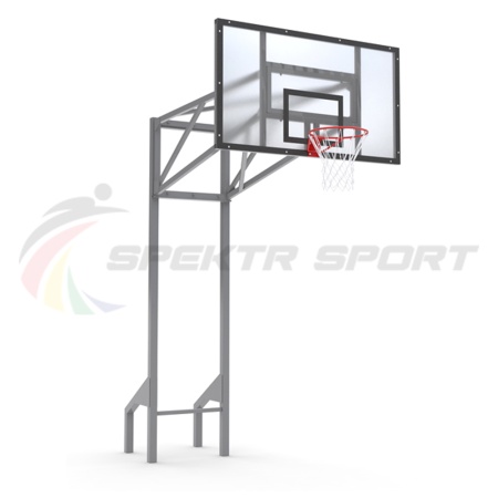 Купить Стойка баскетбольная уличная усиленная со щитом из оргстекла, кольцом и сеткой SP D 413 в Ангарске 