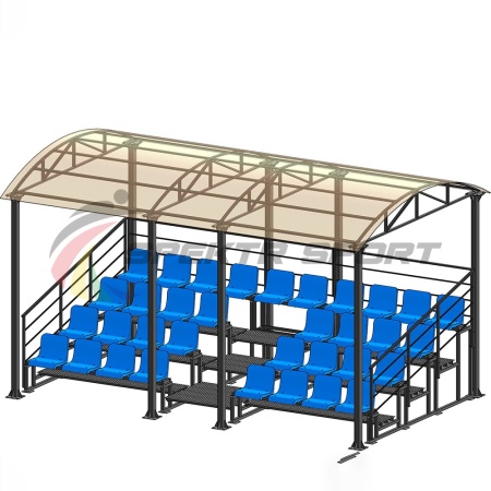 Купить Трибуна для зрителей 4 ряда на 34 места с навесом и перилами в Ангарске 